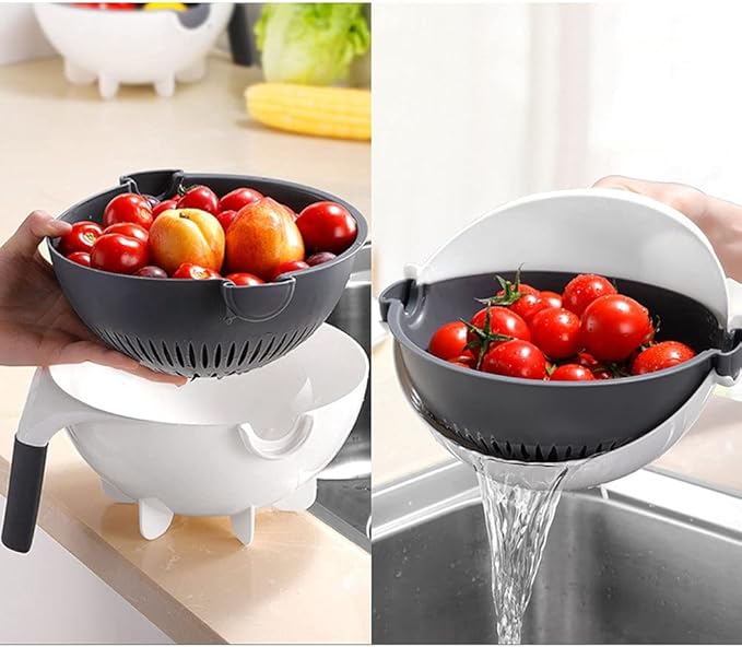 9 in 1 Multifunctional Vegetable Cutter With Drain Basket