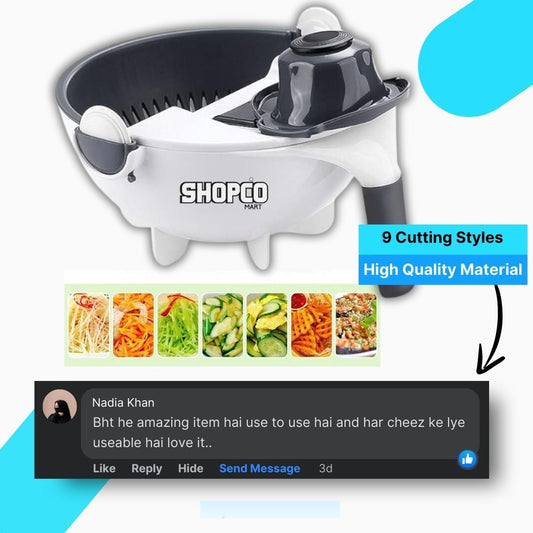 9 in 1 Multifunctional Vegetable Cutter With Drain Basket